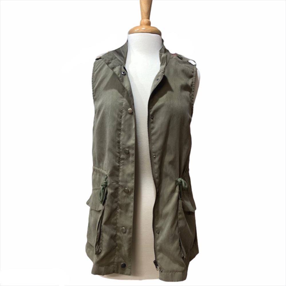 First Love Army Green Utility Vest Size Small